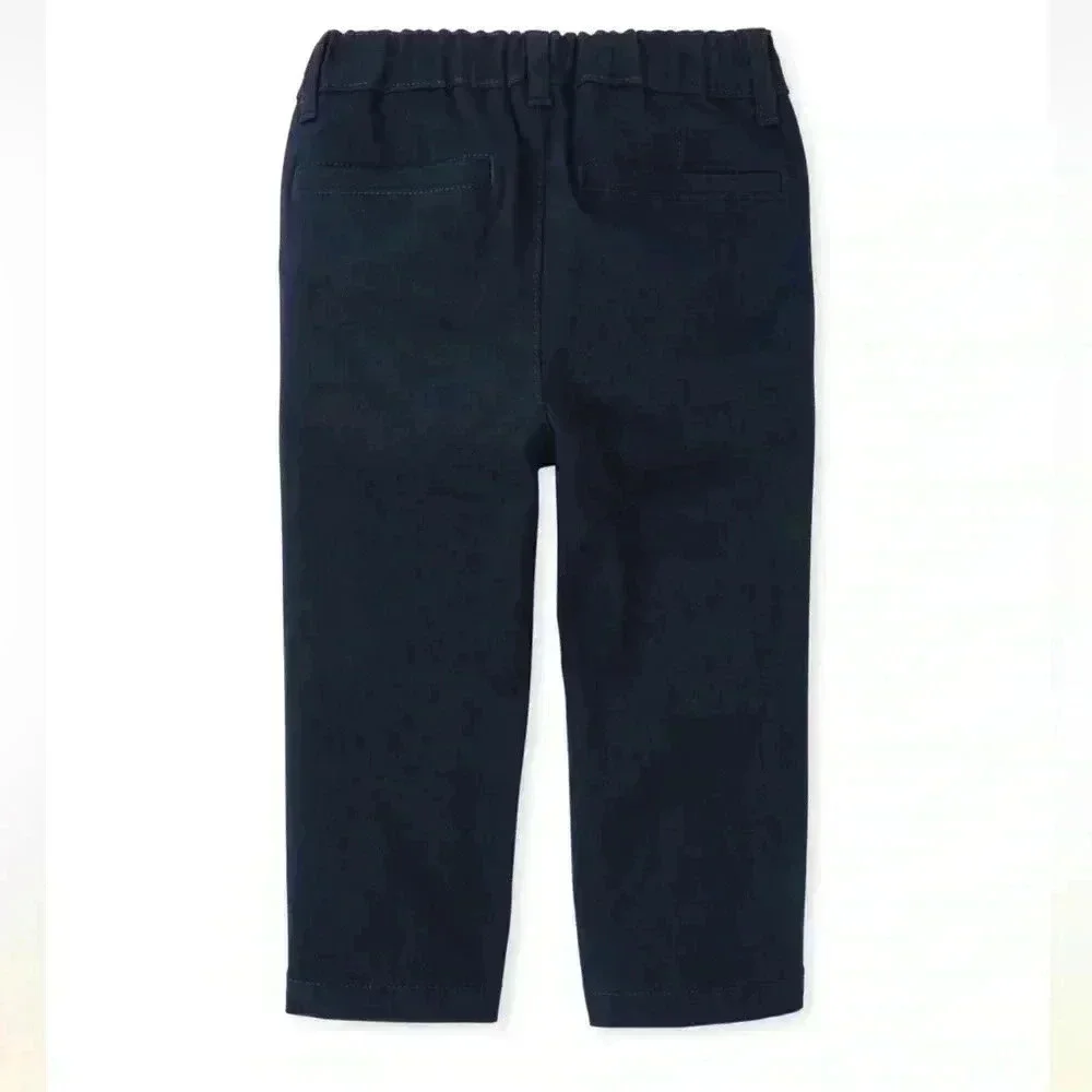 Toddler Boys Uniform Stretch Straight Chino Pants - New Navy